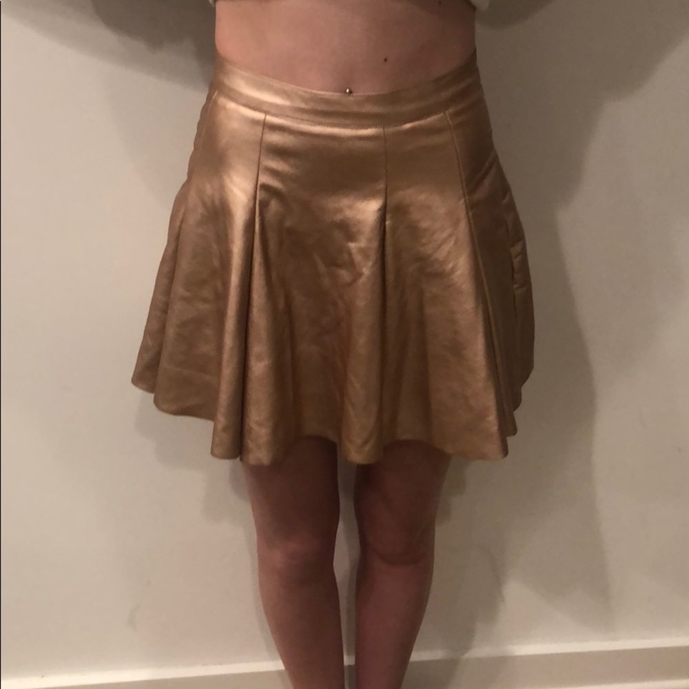 Aqua rose gold skater skirt